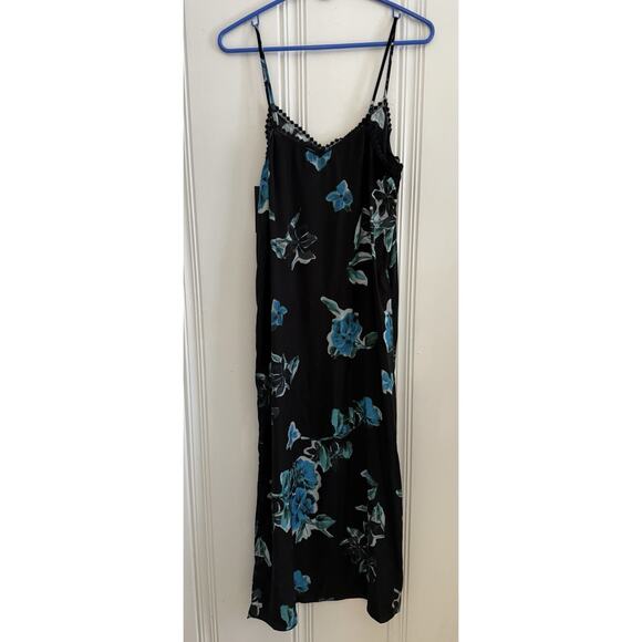 NWT The Kooples 90’s Slip Dress Black Blue Floral US "2" M Grunge ASO THE TALK - Picture 5 of 14